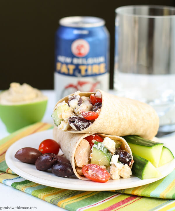 Greek chicken wrap