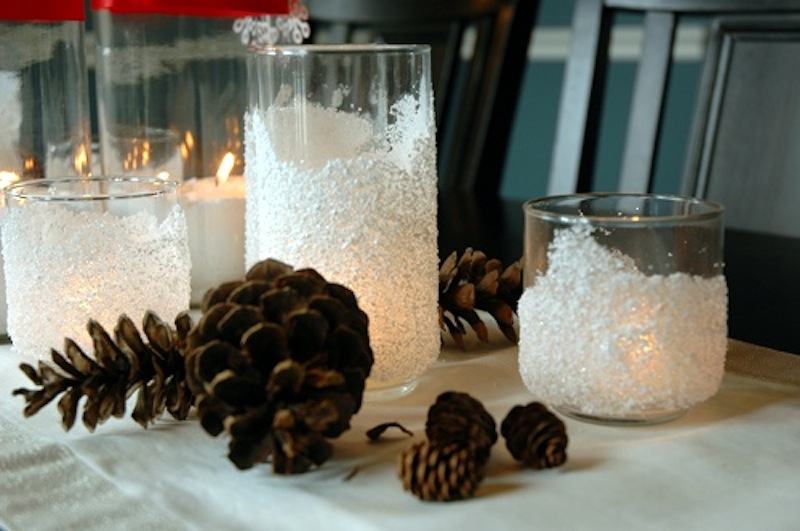 Snow drift tea light holders