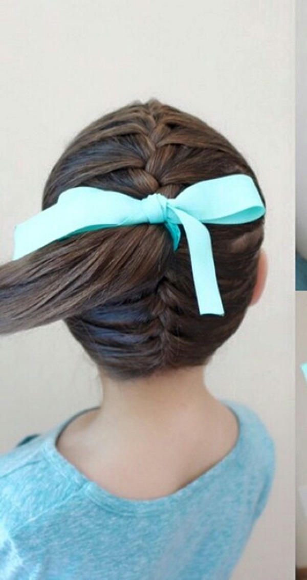 Top and bottom french braid ponytail
