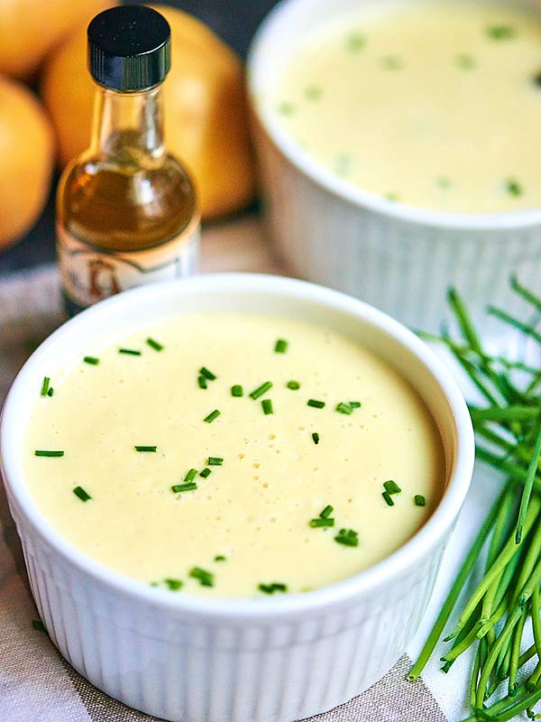 Truffle oil potato leek soup