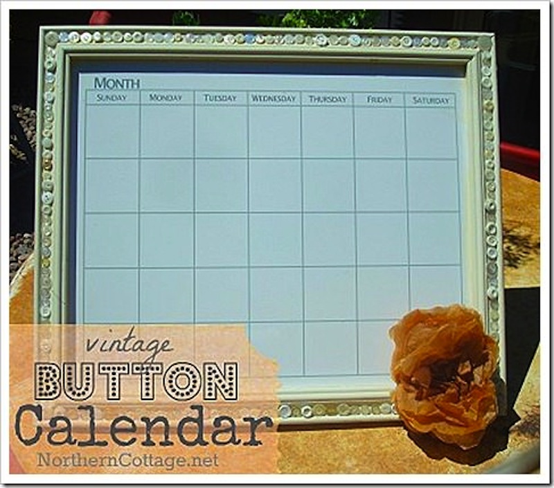 Vintage button calendar