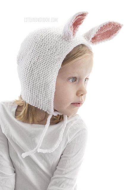 Baby bunny bonnet knit