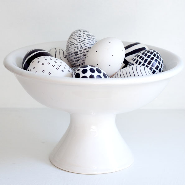 Black and white easter eggs