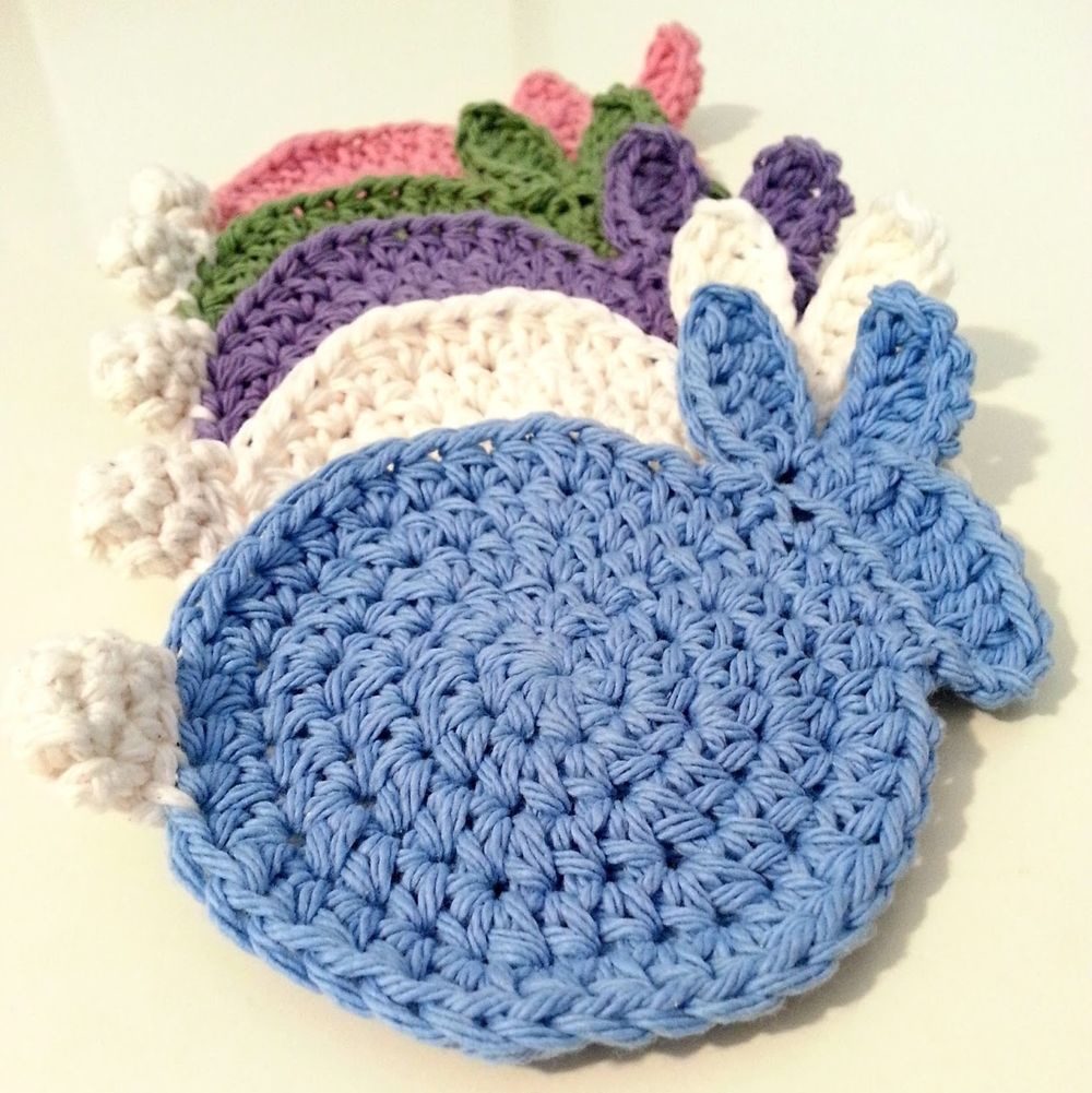Bunny coasters knit