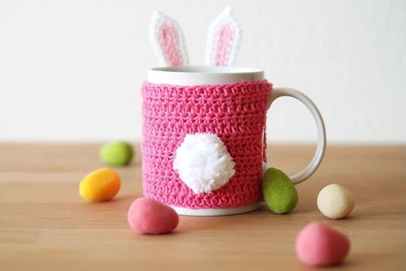 Bunny mug cozy knit
