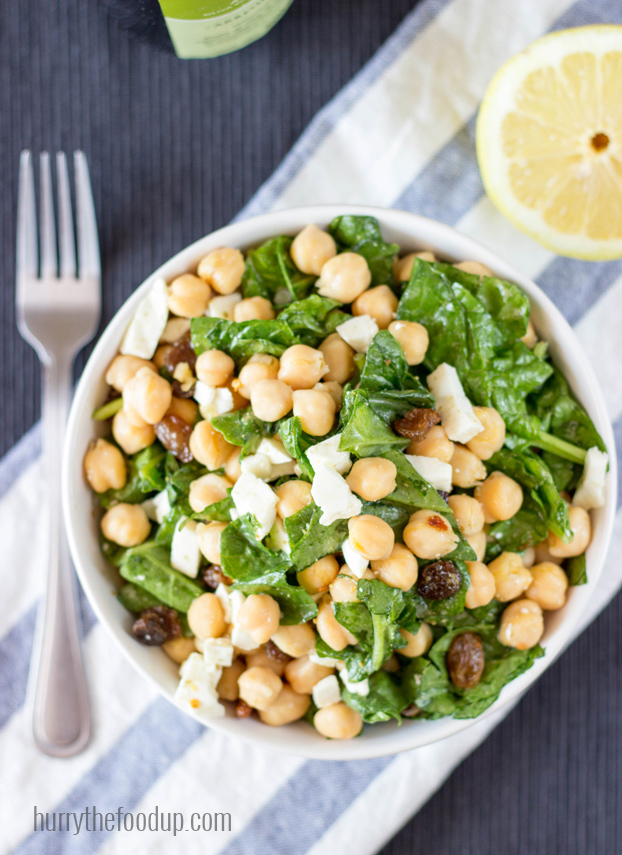 Chickpea spinach salad