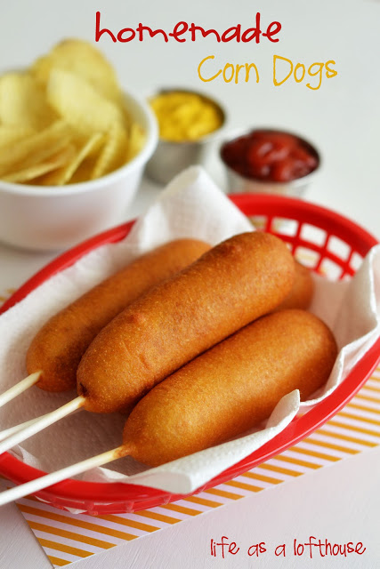 Corn dogs made with cornmeal