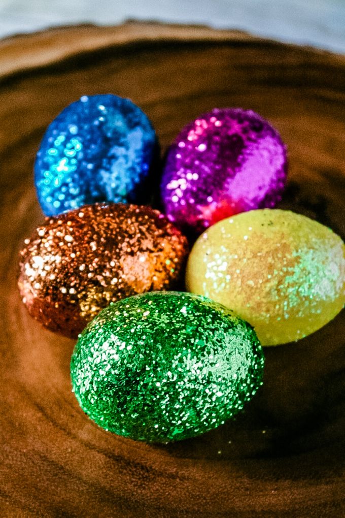 Disco glitter easter eggs