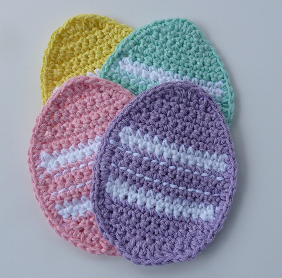 Coasters - Large Crochet Egg Pattern