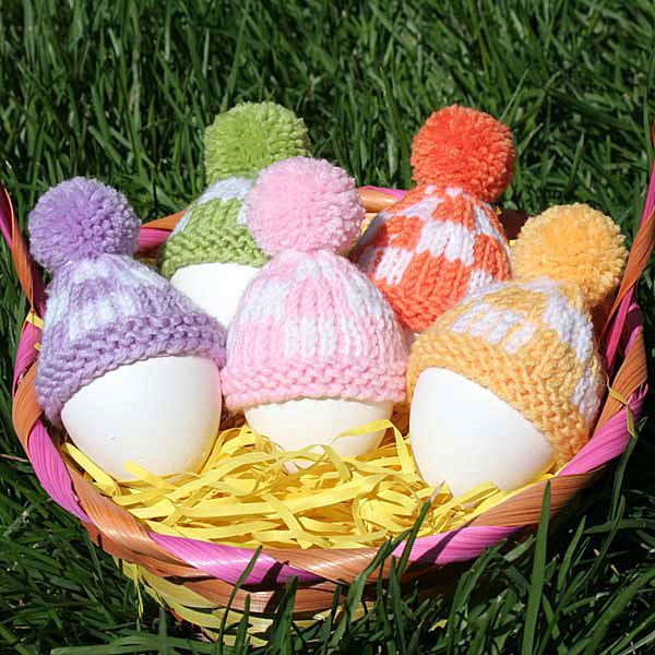 Easter egg hats knit