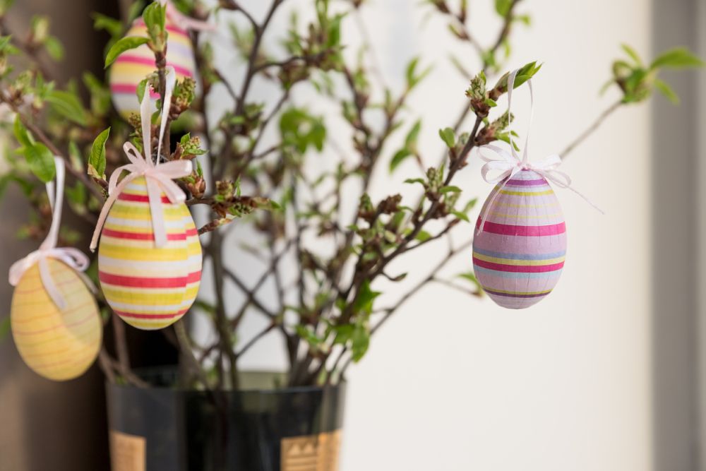 Paper Easter Egg Designs on Tree