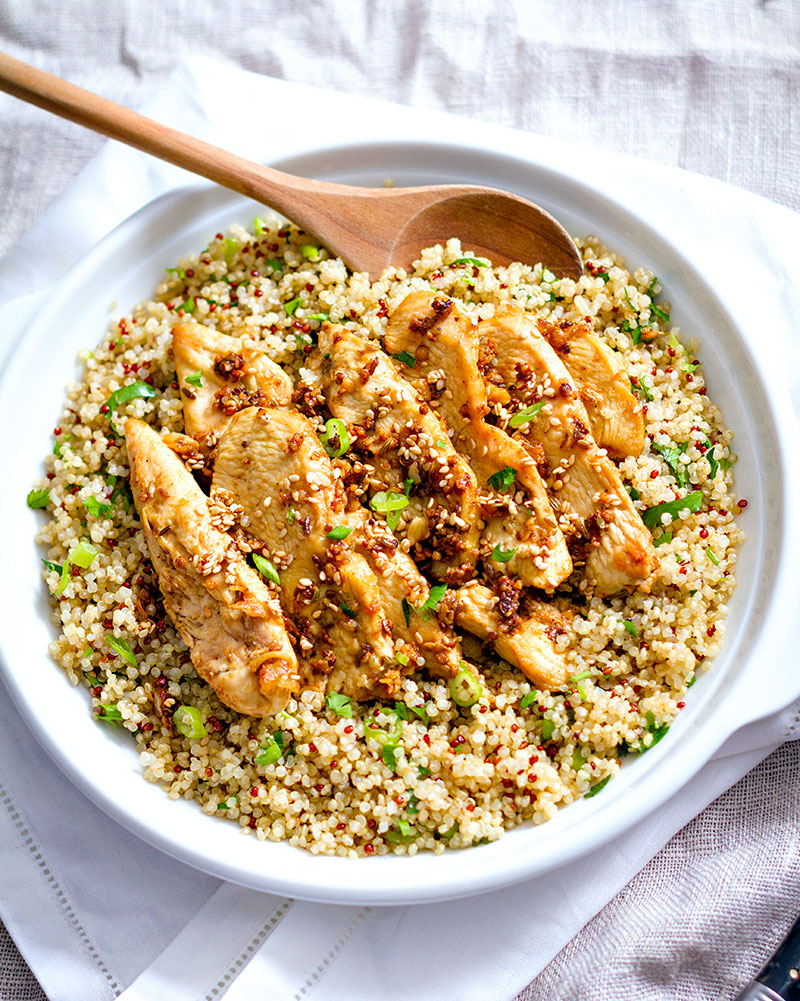 Easy skillet chicken recipe quinoa and garlic