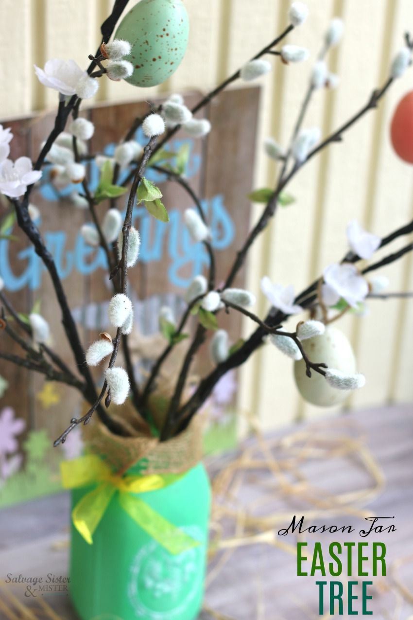 Mason Jar Easter Egg Tree Ornaments