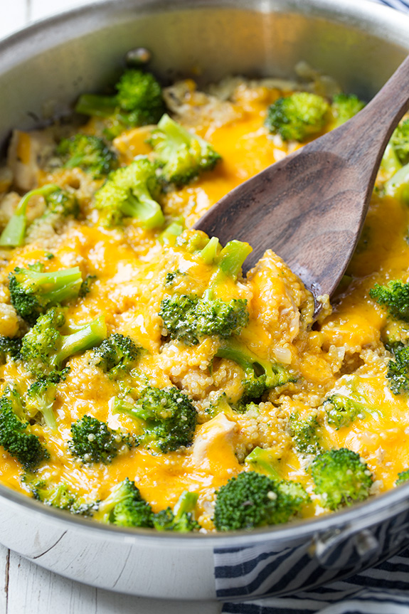 One pan quinoa broccoli chicken and cheese6 srgb