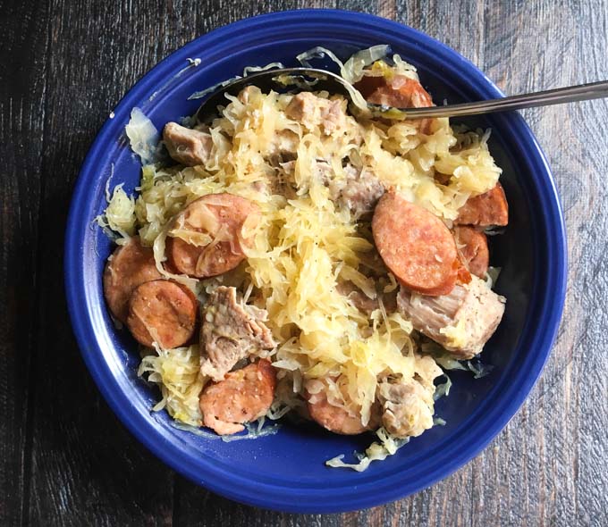 Pork sauerkraut new year bowl pressure cooker recipe