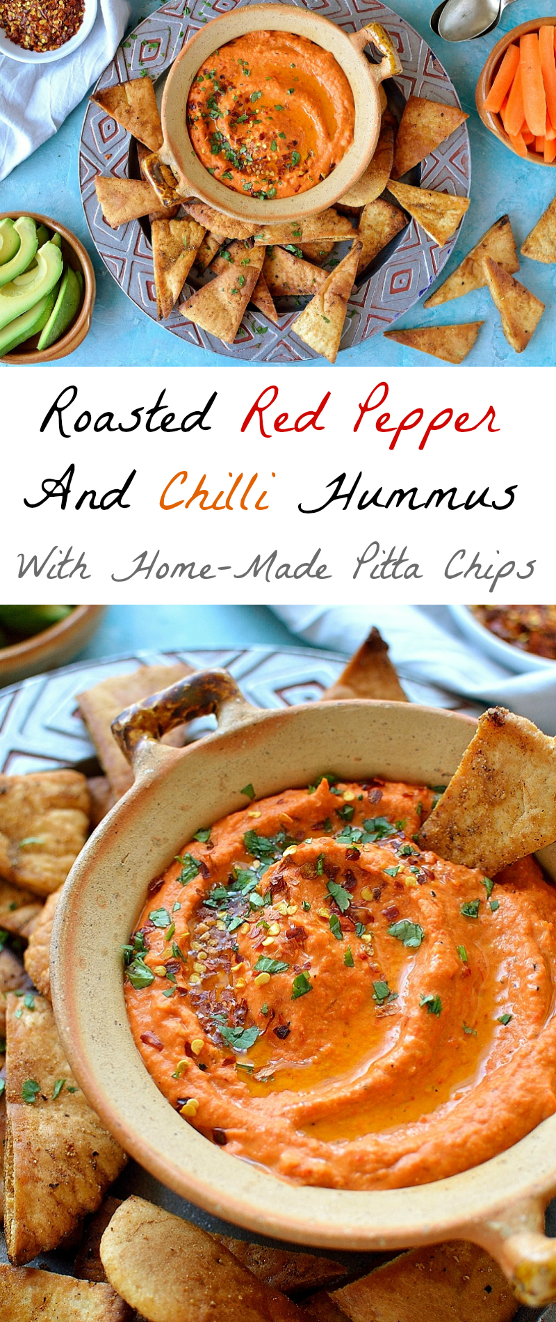 Roasted red pepper and chilli hummus pinterest