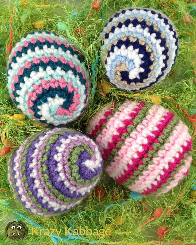 Spiral easter eggs crochet