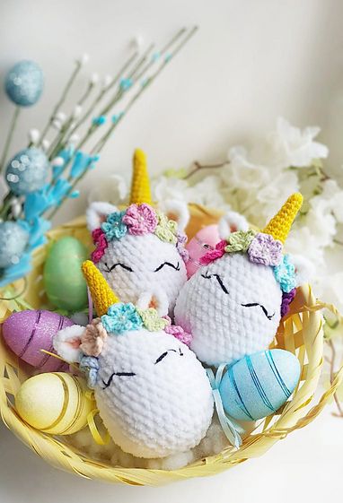 Unicorns - Free Crochet Pattern for Easter Eggs
