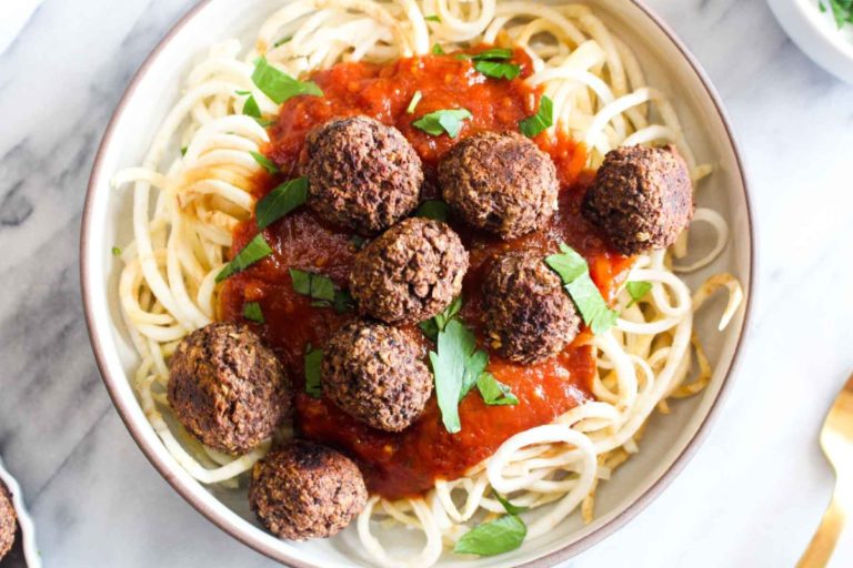 Mushroom Meatballs Recipe With Black Bean and Pasta