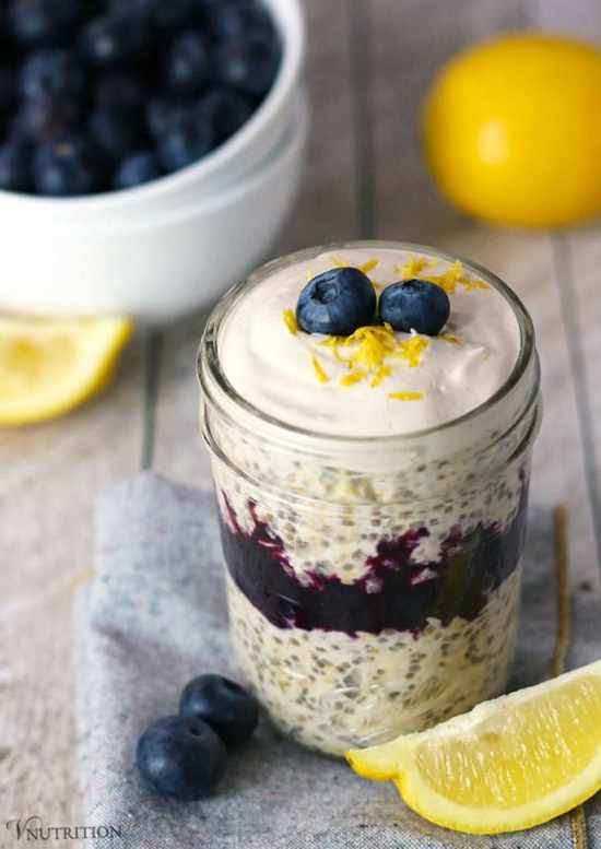 Blueberry lemon cheesecake overnight oats 1