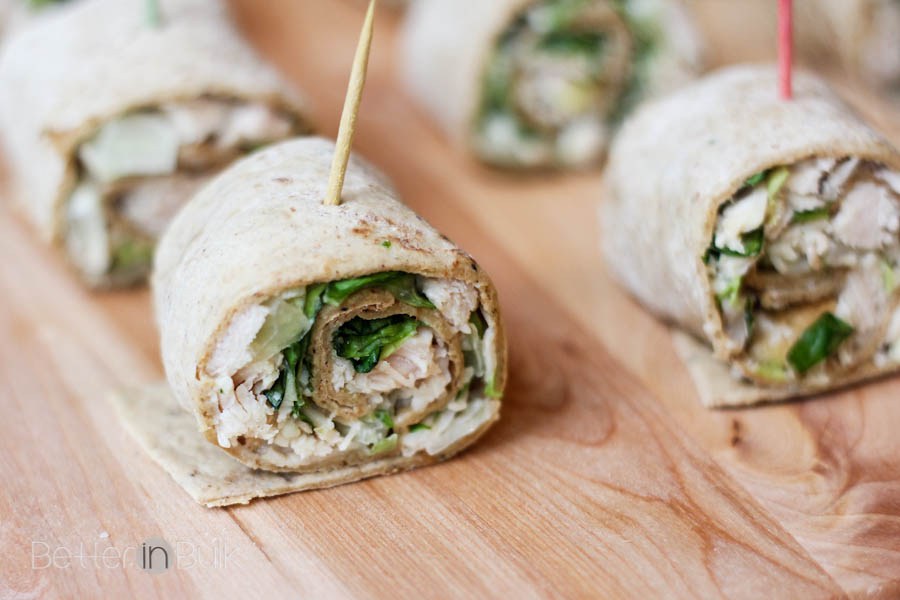 Chicken caesar salad pinwheels