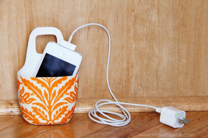 Diy charging cell phone holder