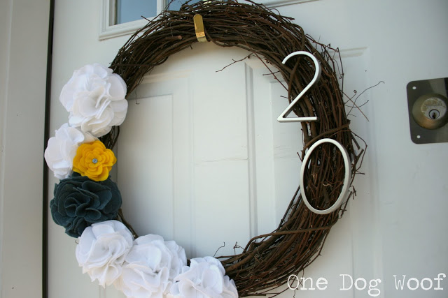 Diy house number wreath