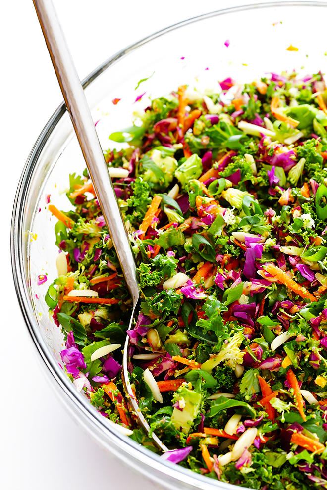 Detox salad recipe with carrot ginger dressing