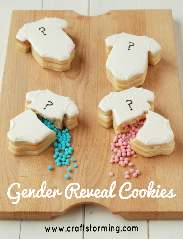 Gender reveal confetti cookies