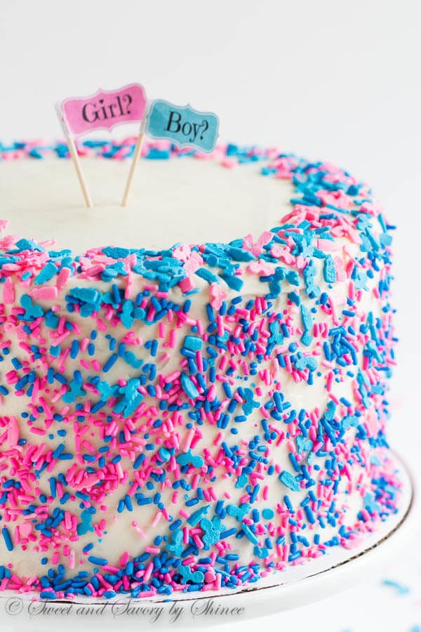 Gender reveal pinata cake