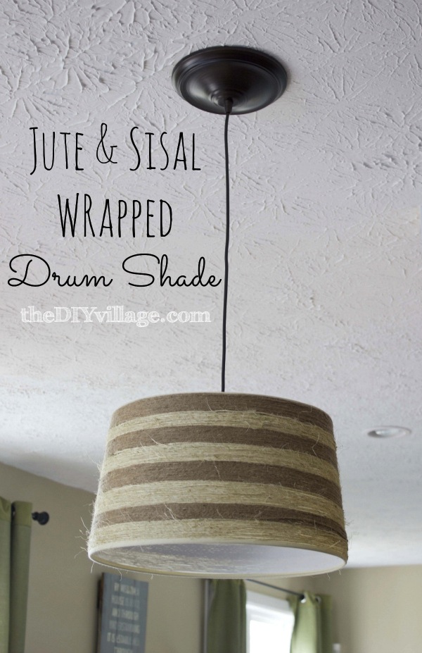 Jute sisal wrapped drum shade