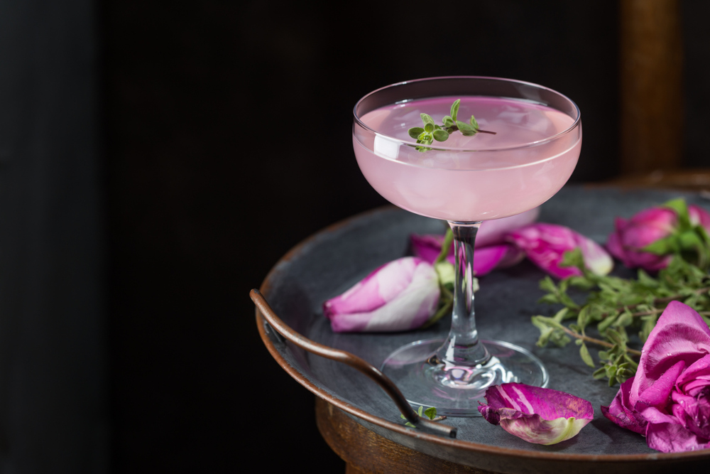 Light Pink Rose Cocktail with Rose Wine - Floral Cocktails