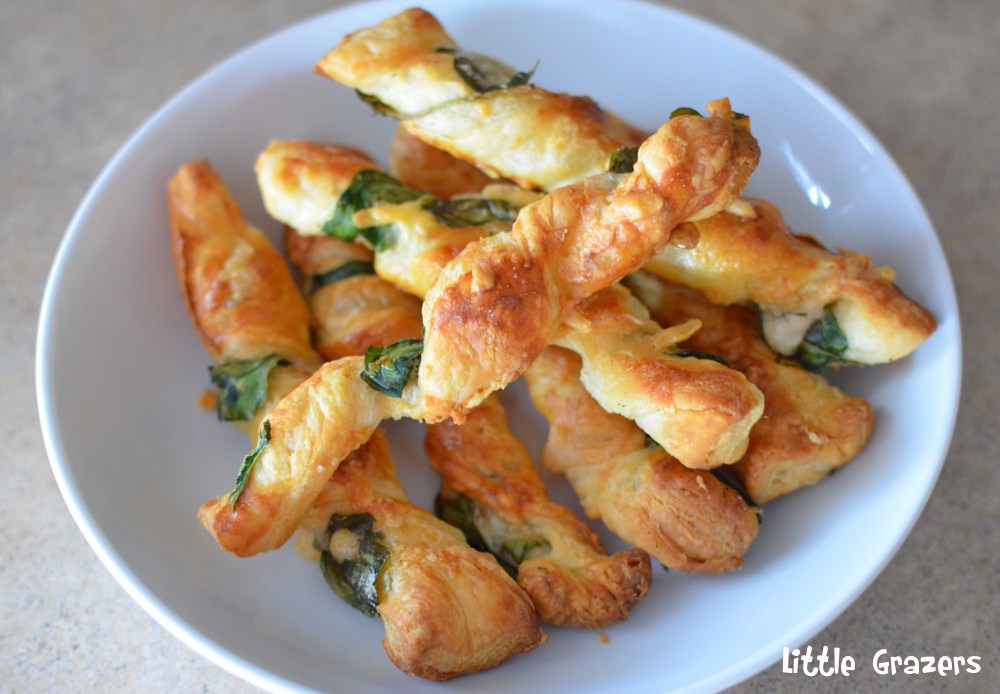 Parmesan and spinach twists