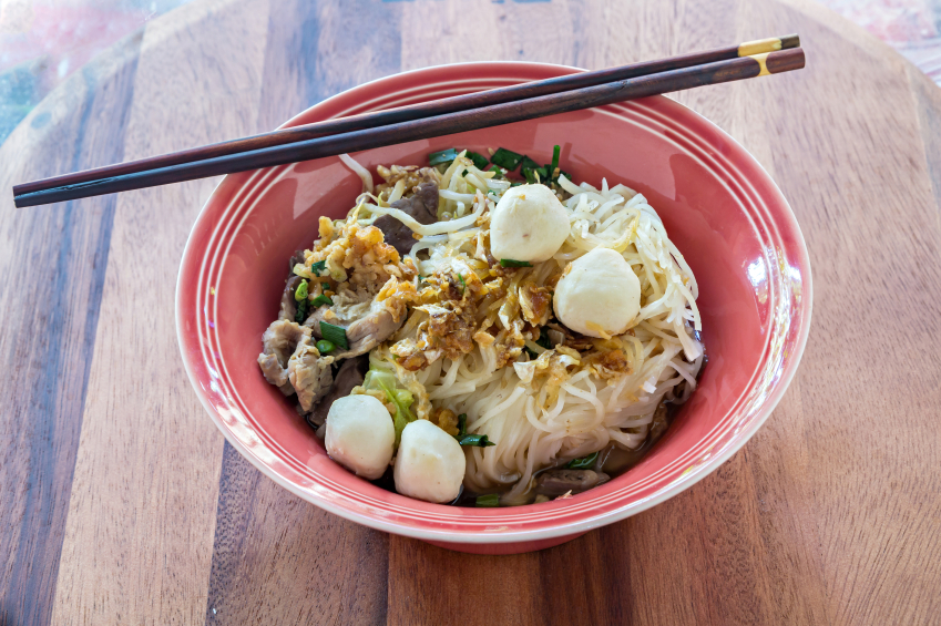 Pork noodle soup, thai style