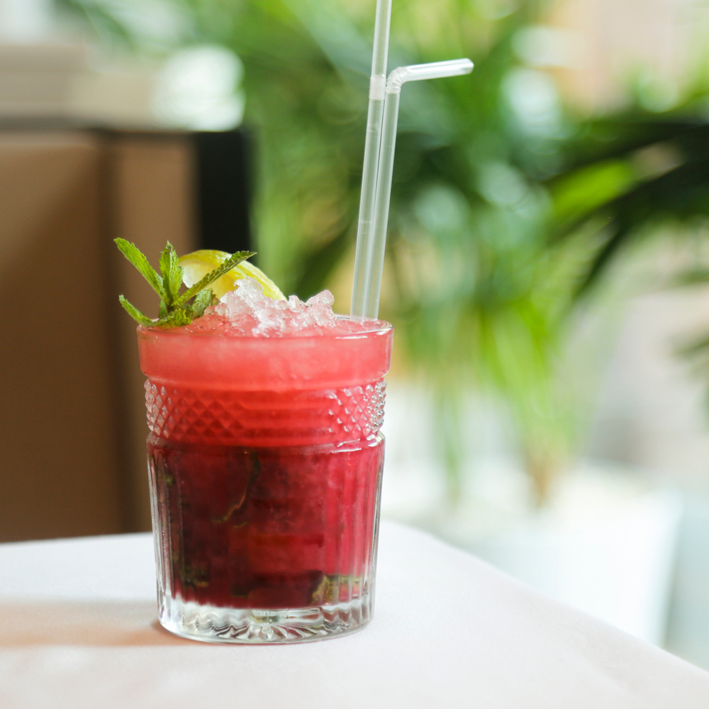 Red berry cocktail with fresh mint