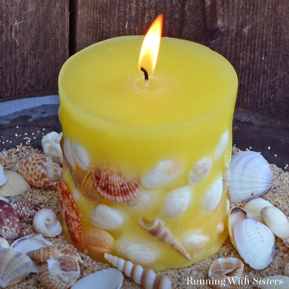 Seashell candle diy