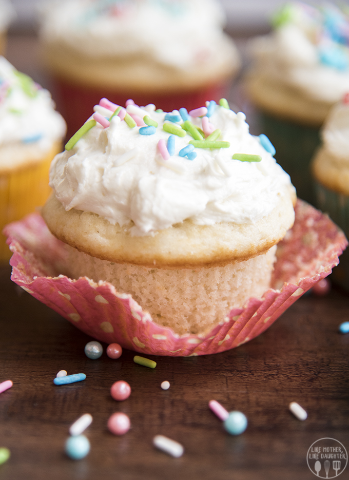 Sprinkle gender reveal cupcakes