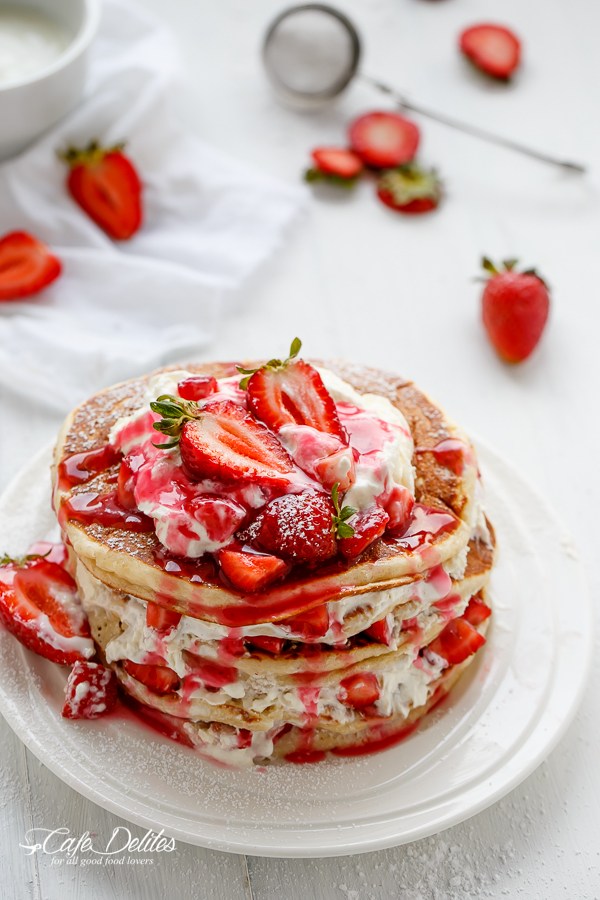 Strawberry shortcake pancakes