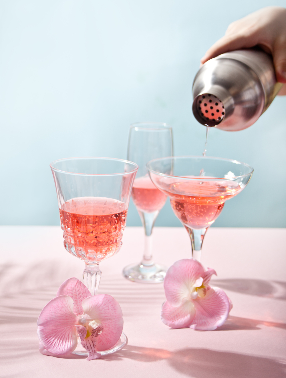 Tropical Pink Cocktail Wine Champagne