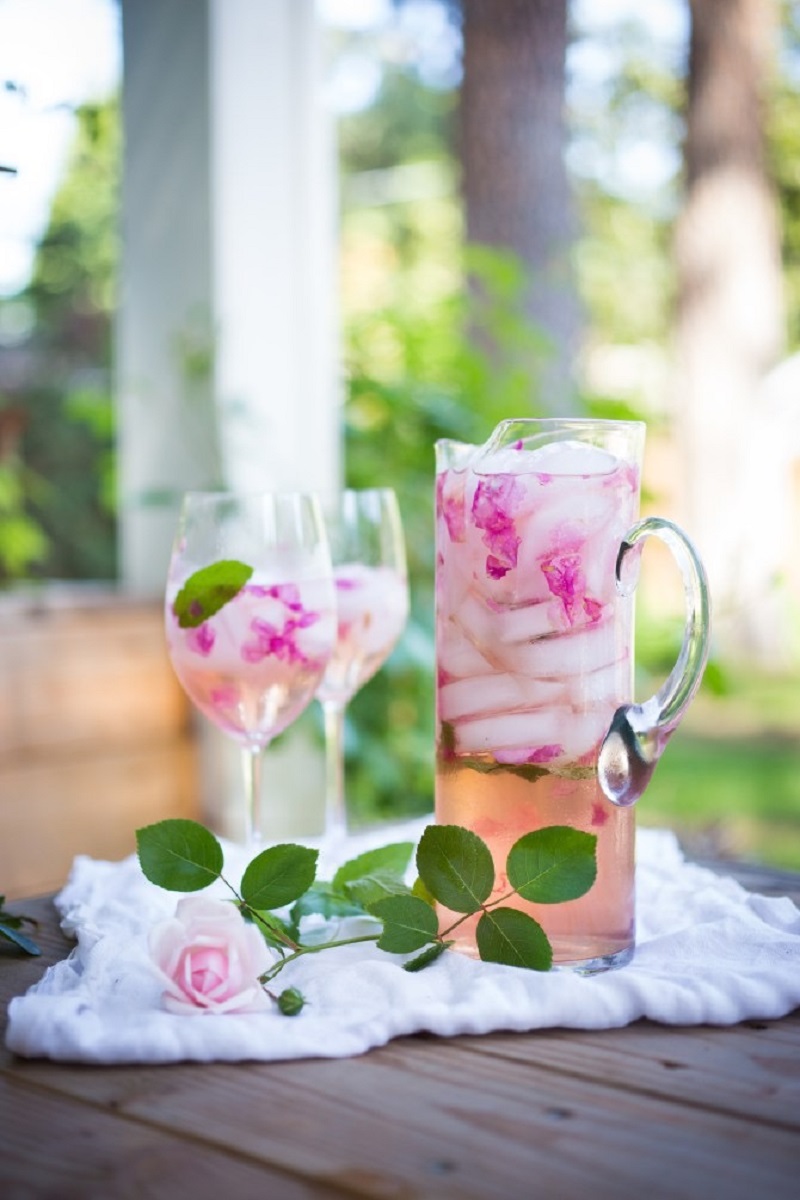 Wild Rose Petal Sangria - Flower Drink