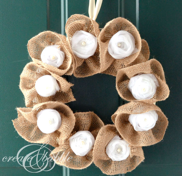 Burlap and tulle wreath diy