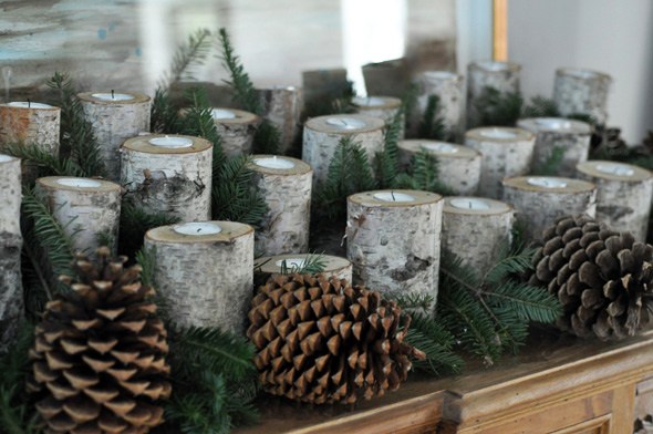 diy birch candleholders