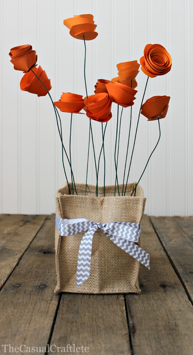 Diy orange paper flower centerpiece