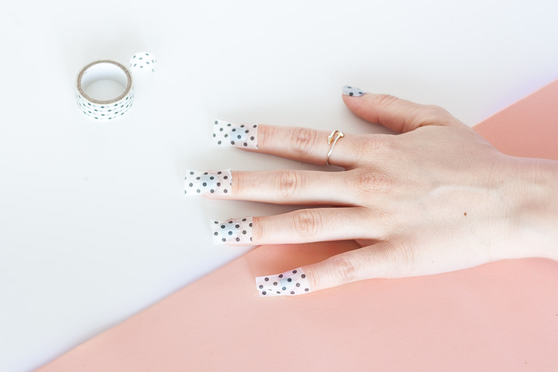 Diy washi tape nails glue