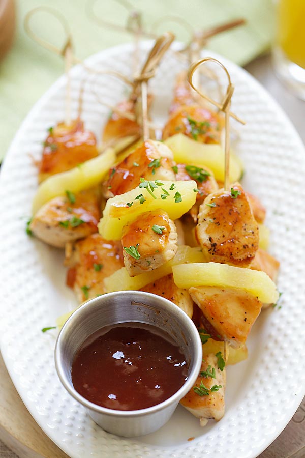 Hawaiian chicken bites