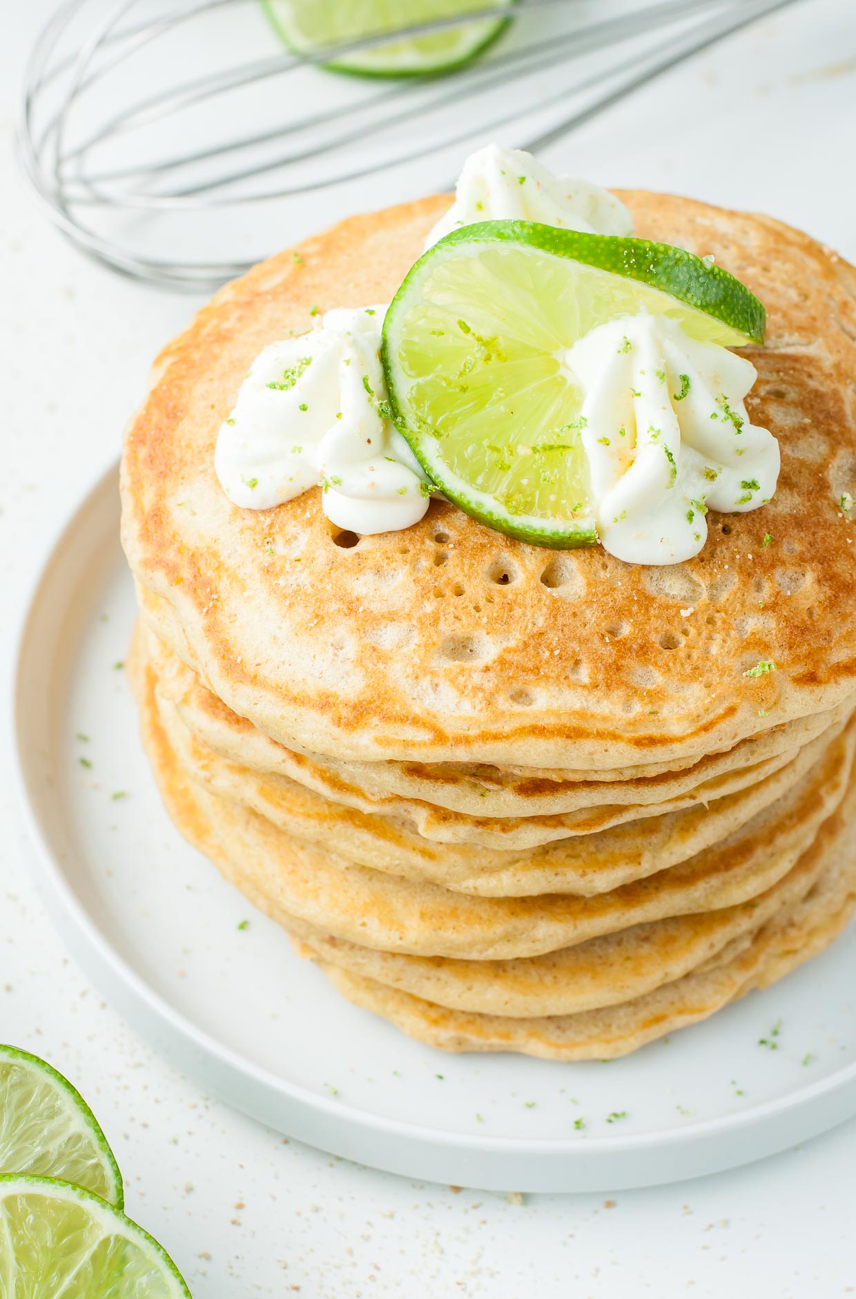 Homemade fluffy key lime pie pancakes recipe