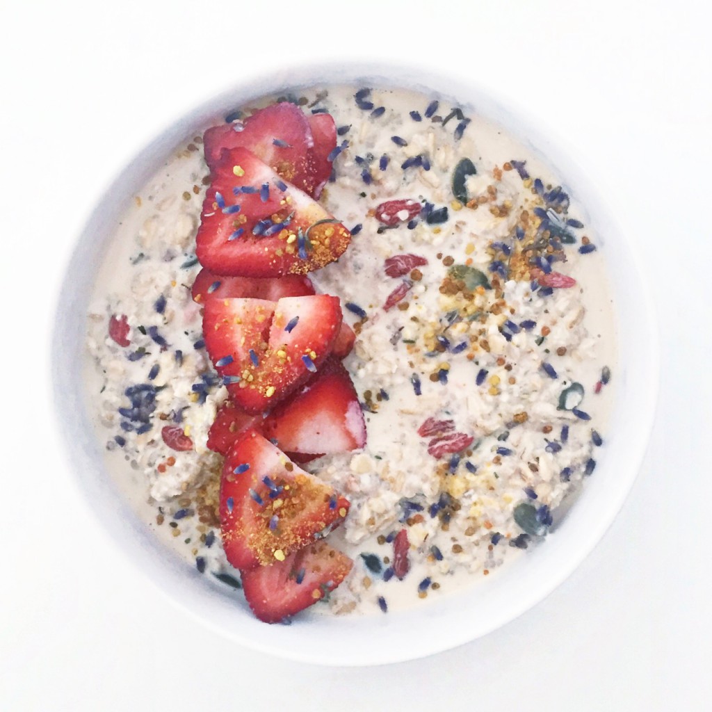 Lavender soaked overnight oats