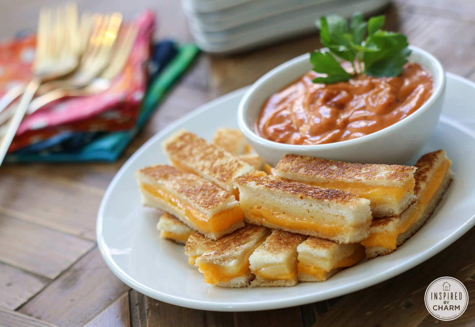 Mini grilled cheese sandwich