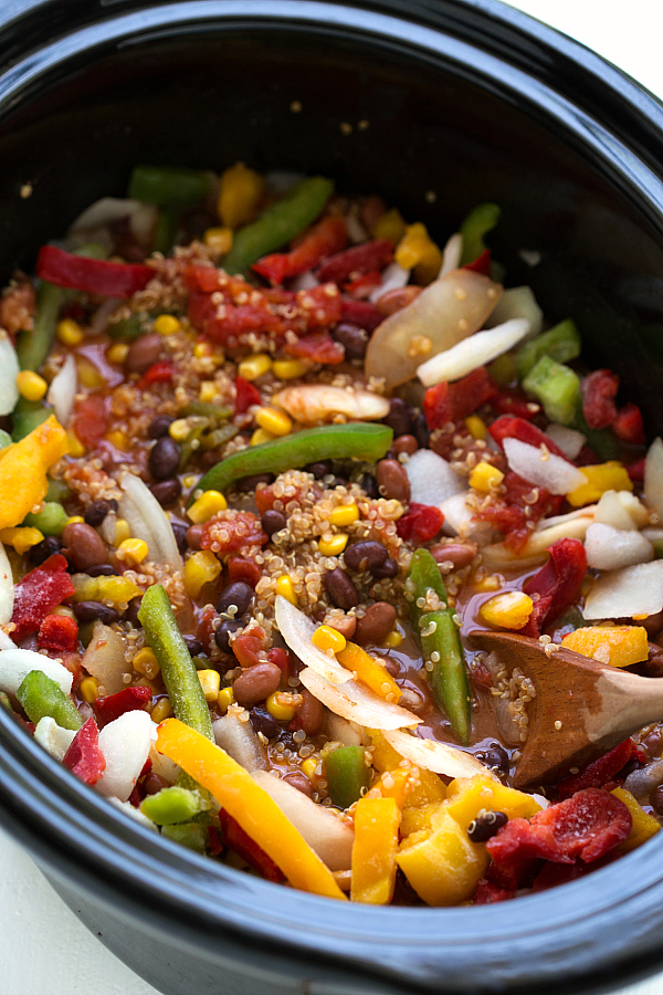 Crockpot southwest quinoa and veggies2