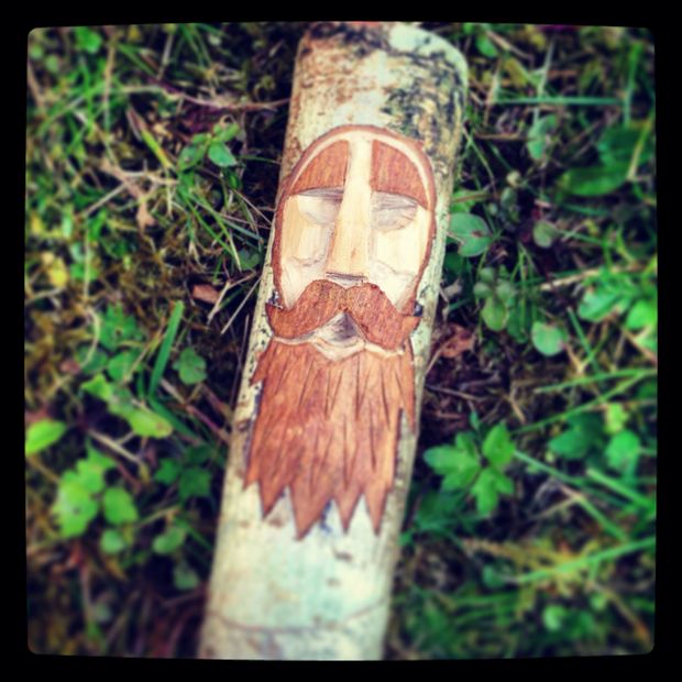 Forest spirit wood carving